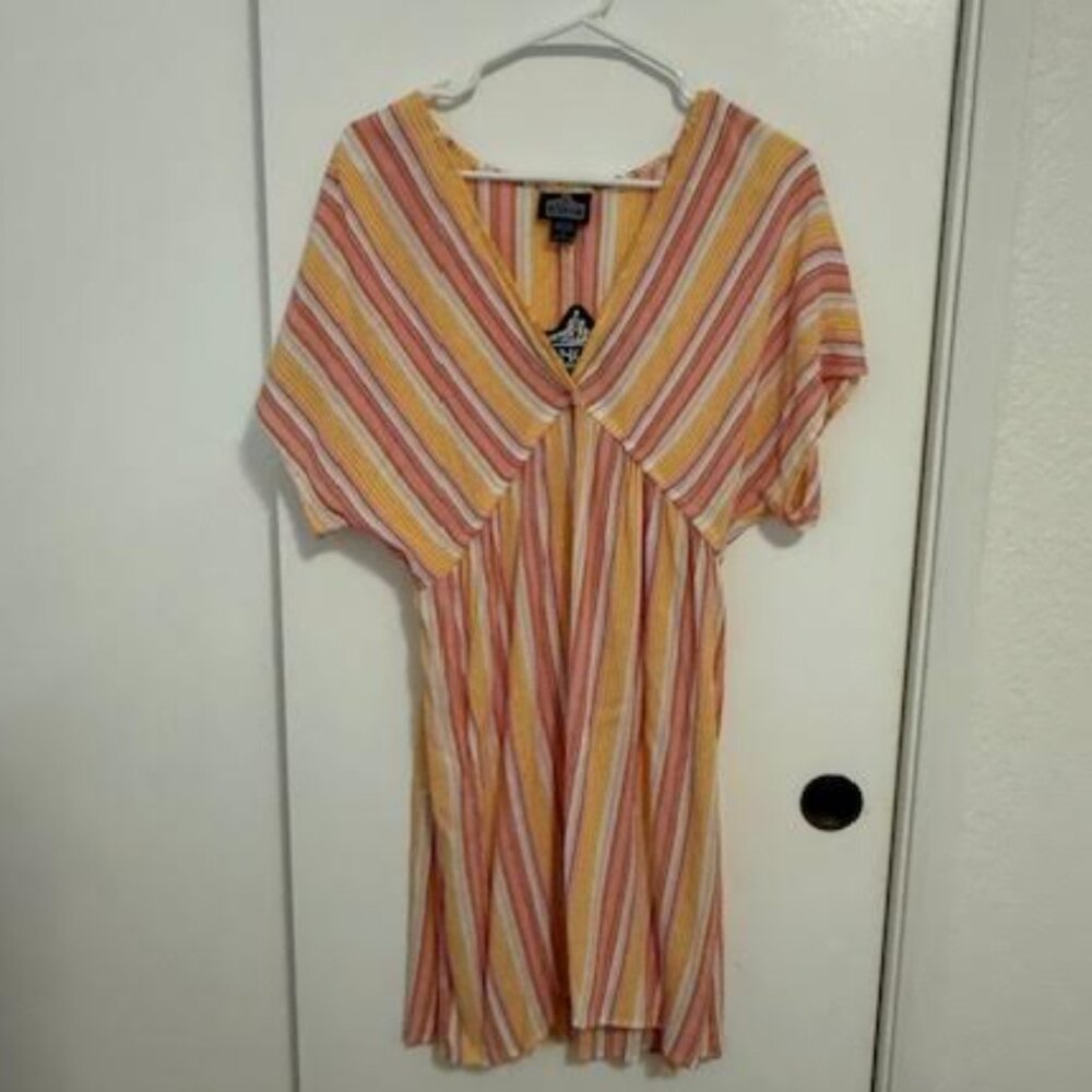 Angie NWT Super Cute Lightweight Dress V Neck Kimono Soft size Large NEW!